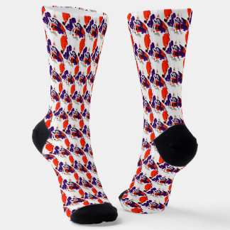 Chaussette Portrait de chat - Art Graphique Gras Orange et Vi