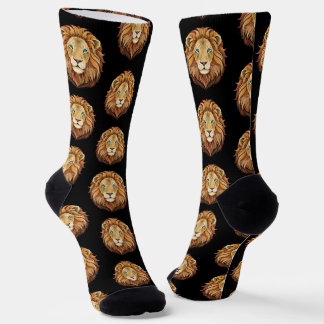 Chaussette Portrait de tête de lion vue de face
