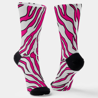 Chaussette Poster de animal Des Tiges Roses Et Blanches