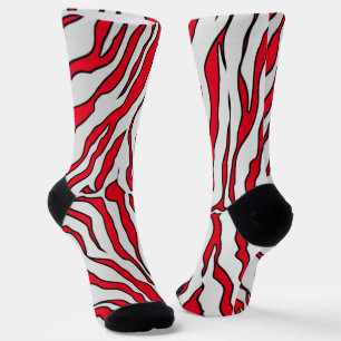 Chaussette Poster de animal Des Tiges Rouge Et Blanc