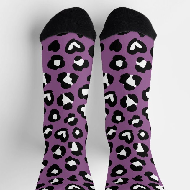 Chaussette Poster de animal, Léopard Violet, Spots De Cheetah (Haut)