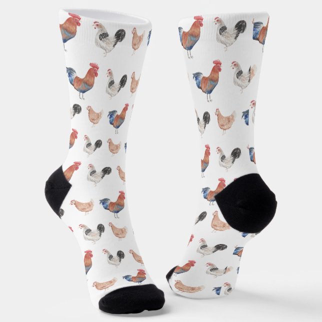 Chaussette Poulet Coloré Drôle Poule  (Angulaire)