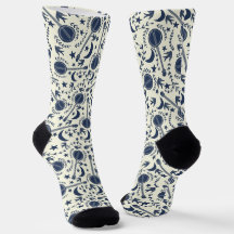 Pour Banjo Players Blue et Cream Folk Art Motif