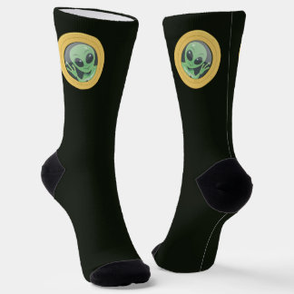 Chaussette Propriétaire de bateau alien faisant signe à trave