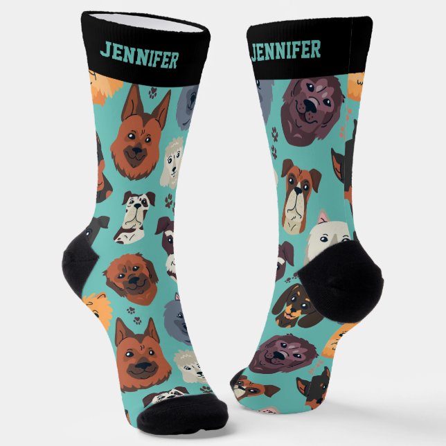 Chaussette Propriétaire de la chatte Motif de race de chien (Angulaire)