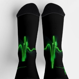 Chaussette Pulse verte brillante Abstraite