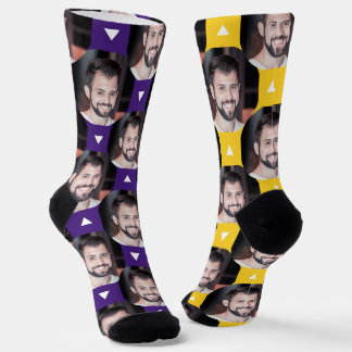 Chaussette Purple Gold Photo Boyfriend pour Girfriend Fun