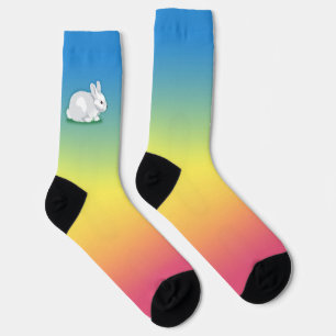 Chaussette Rabbit et arc-en-ciel