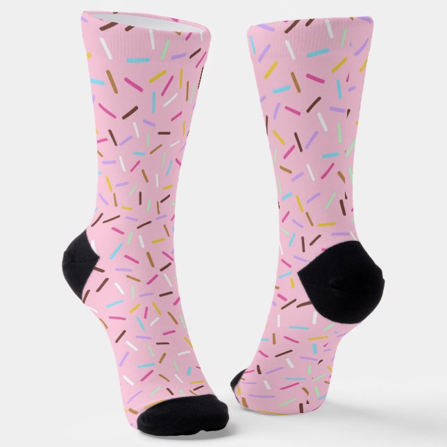 Chaussette Rainbow Pink Donut Sprinkles Gift Socks (Angulaire)