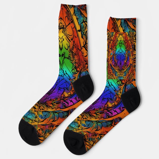 Chaussette "Rainbow Raptor Print" (Gauche)