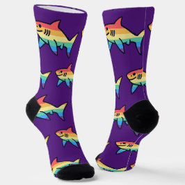 Chaussette Rainbow Shark Pride - Kawaii Nautical LGBTQ+