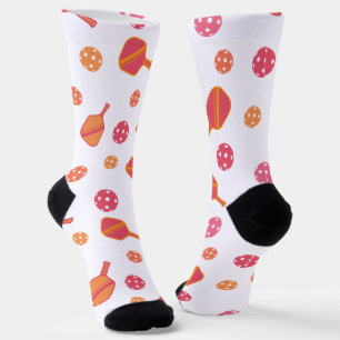 Chaussette Raquettes et balles de pickleball rose