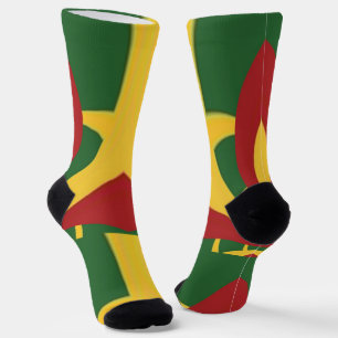 Chaussette Rasta Colours Reggae Est Amusant Rouge Golden Gree