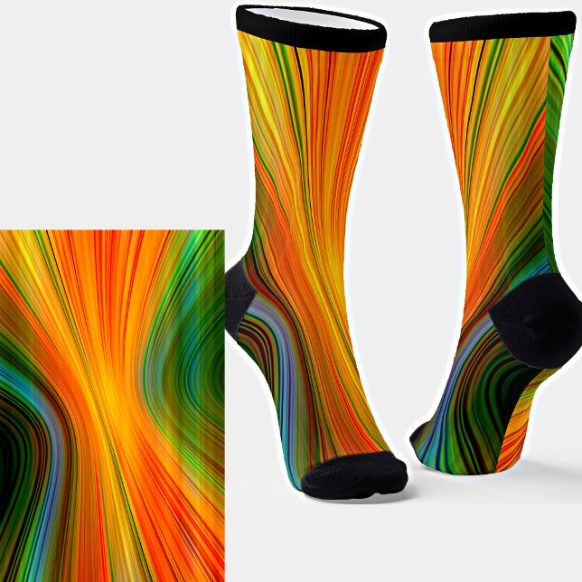 Chaussette Rayures Abstraites de trait clair coloré (Créateur téléchargé)