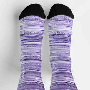 Chaussette Rayures Étincelantes Violettes