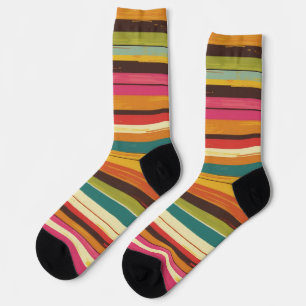 Chaussette Rayures Rétro des Années Soixante-Dix