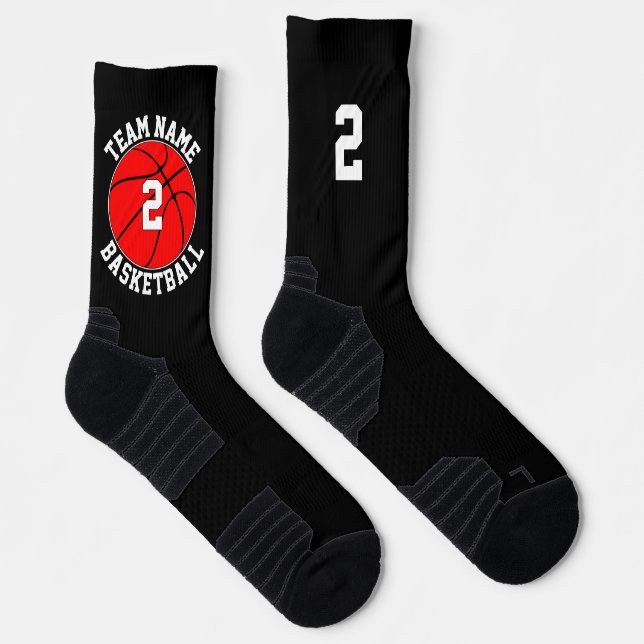 Chaussette Red Basketball Player Team Nom et numéro Sports (Droite)