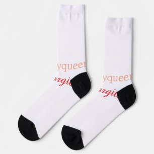 Chaussette reine de beautéhashtag rouge clair ajouter nom fil