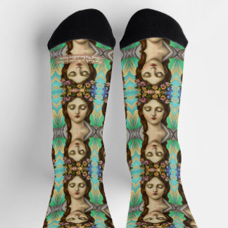 Chaussette Remerciez la femme du Seigneur avec des fleurs