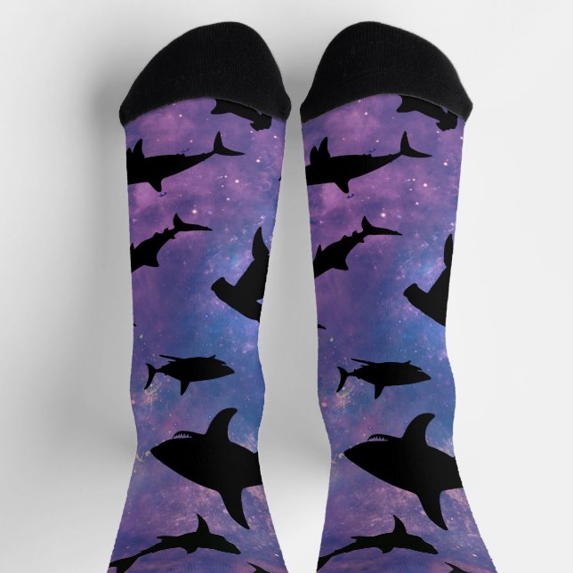 Chaussette requin de l'ombre baleine sur galaxie en pente (Haut)