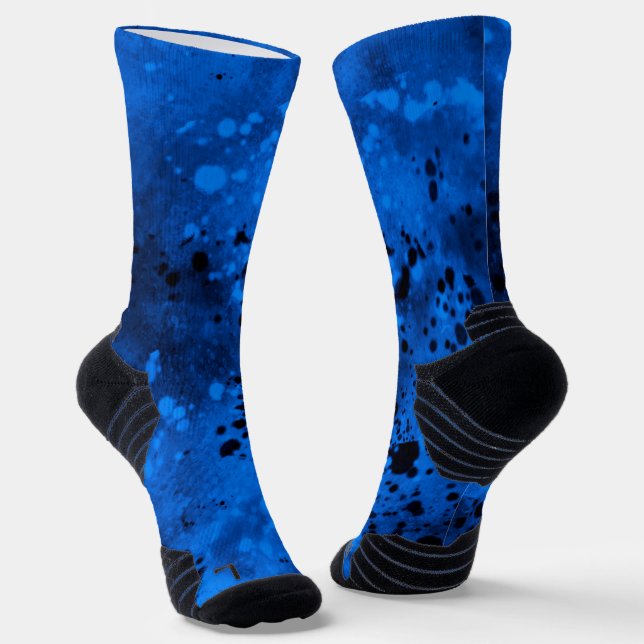 Chaussette Retro Bleu et Peinture noire (Angulaire)