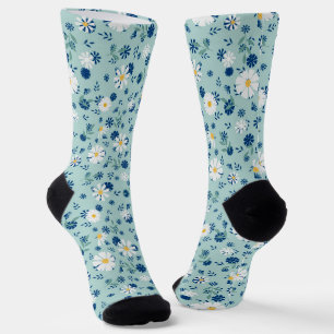 Chaussette Retro motif floral avec marguerites.