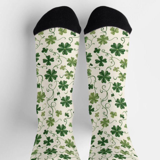 Chaussette Retro Shamrock  Swirl Pattern Socks (Haut)