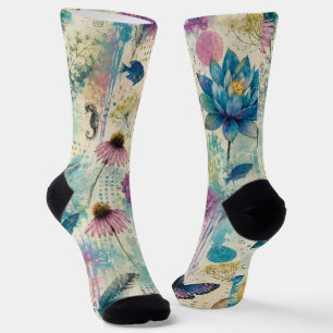 Chaussette Rêve Aquatique Floral Vibrant