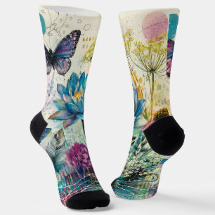 Chaussette Rêve Aquatique Floral Vibrant
