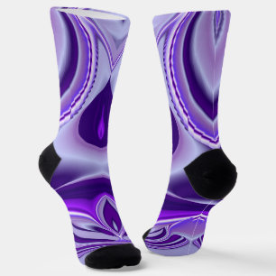 Chaussette Rêves arc-en-ciel à fleurs violettes