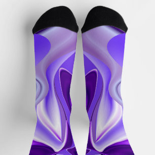 Chaussette Rêves arc-en-ciel à fleurs violettes
