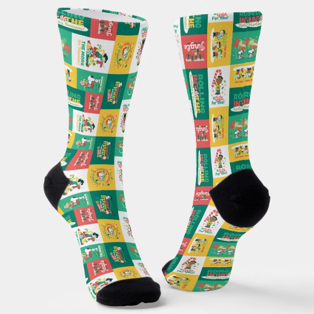 Chaussette Rêves de menthe à cacahuètes | Motif de vacances (Angulaire)
