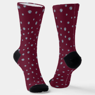 Chaussette Rhinestons sur rouge foncé