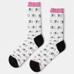 CHAUSSETTE ROSE NOIR BLANC BLANC MINCE STRIPE MÈRE'S DAY MODE