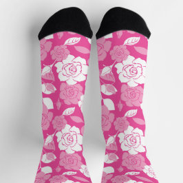 CHAUSSETTE ROSE PATTERN (PINK)