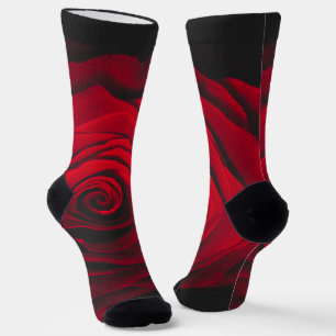 Chaussette Rose rouge sur effet vintage arrière - plan noir