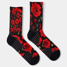 Chaussette Roses rouges