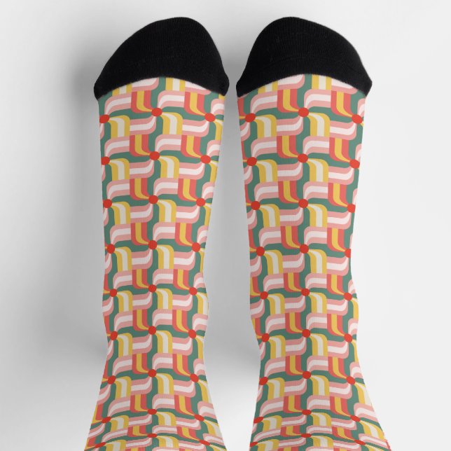 Chaussette Roues géométriques Abstraites colorées (Haut)