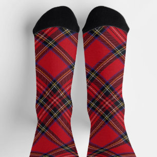 Chaussette Royal Stewart tartan rouge noir plaid