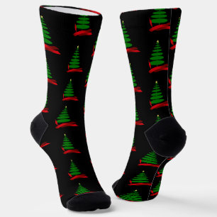 Chaussette Ruban rouge pour Noël des arbres