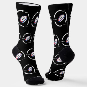 Chaussette Rugby Manger Sleep Répéter Le Ventilateur De Sport