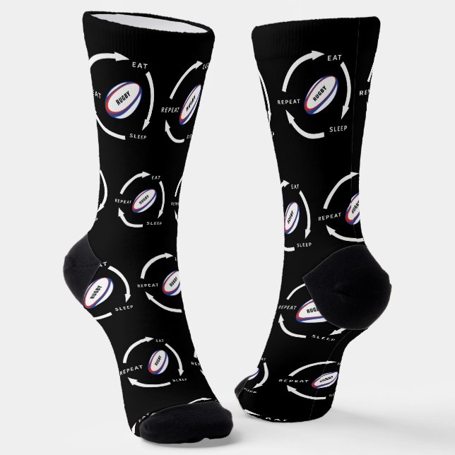 Chaussette Rugby Manger Sleep Répéter Le Ventilateur De Sport (Angulaire)