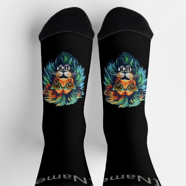 Chaussette Rugissement sans peur – Lion audacieux  (Haut)