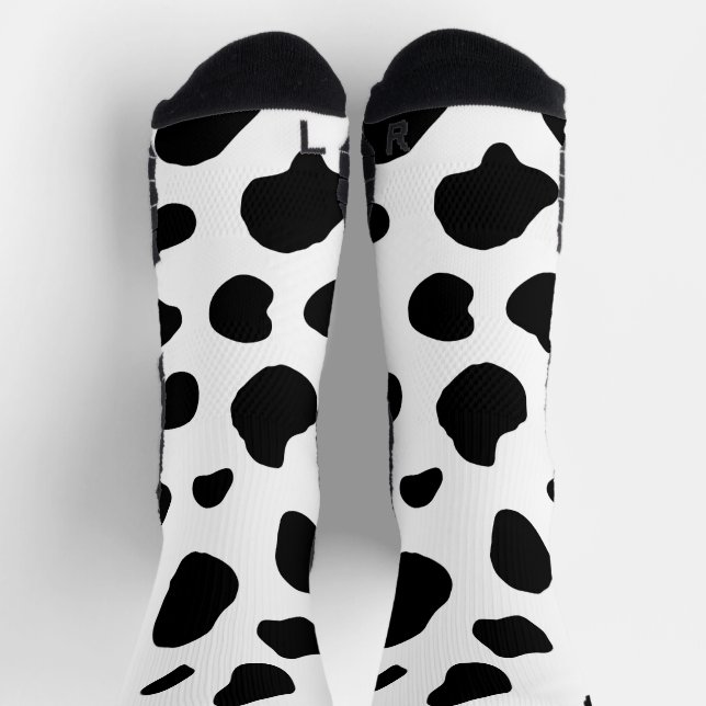Chaussette Russe noir et blanc Holstein Motif de vache (Haut)