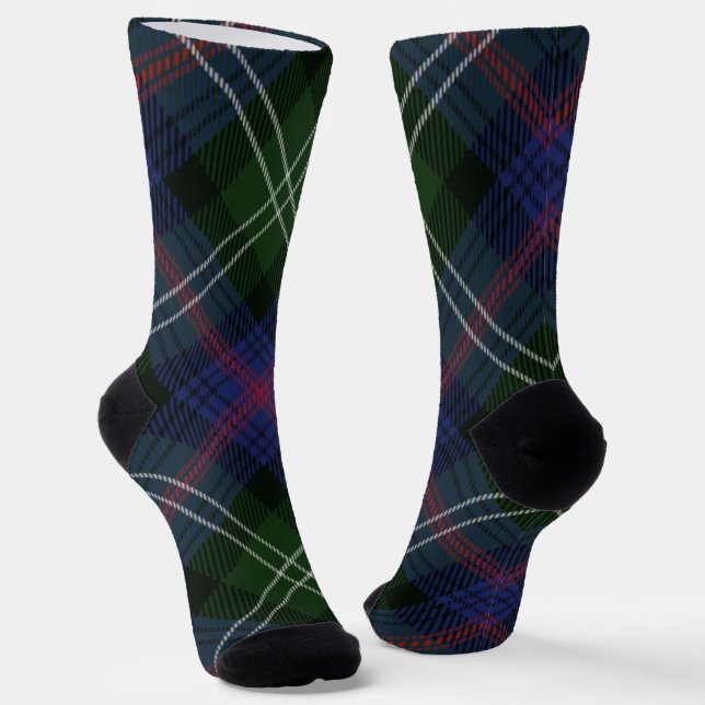 Chaussette Rustic Plaid Purple Checkered Sutherland Tartan (Angulaire)
