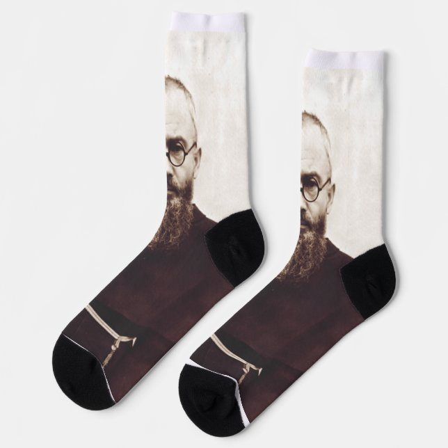Chaussette Saint Maximilien Kolbe prêtre catholique polonais (Gauche)