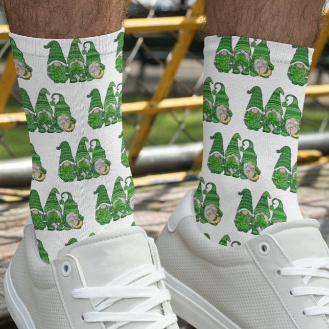 Chaussette Saint Patrick's Day Green Gnomes Gnomes (Créateur téléchargé)