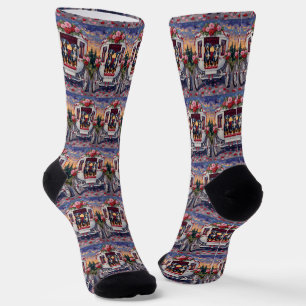 Chaussette Saint-Valentin Chien Heeler Bleu