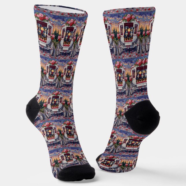 Chaussette Saint-Valentin Chien Heeler Bleu (Angulaire)