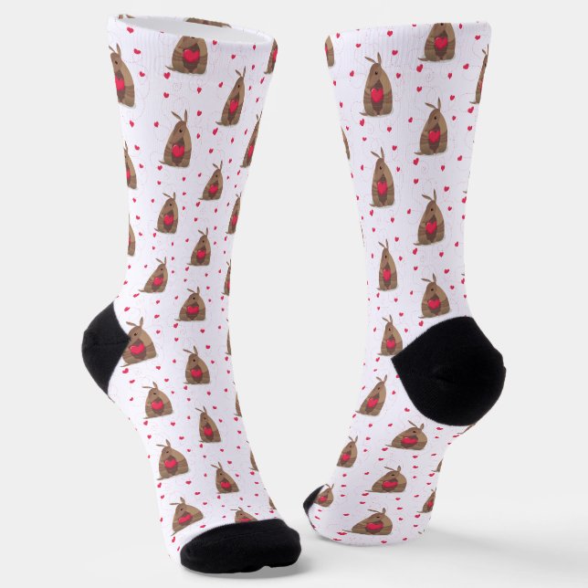 Chaussette Saint Valentin Coeur Texas Armadillo (Angulaire)